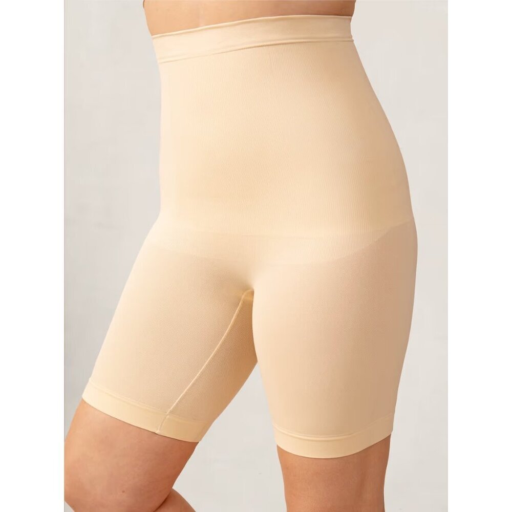 Shapermint Empetua Womens Size M/L High Waisted Shaper Shorts in Nude $52 2171